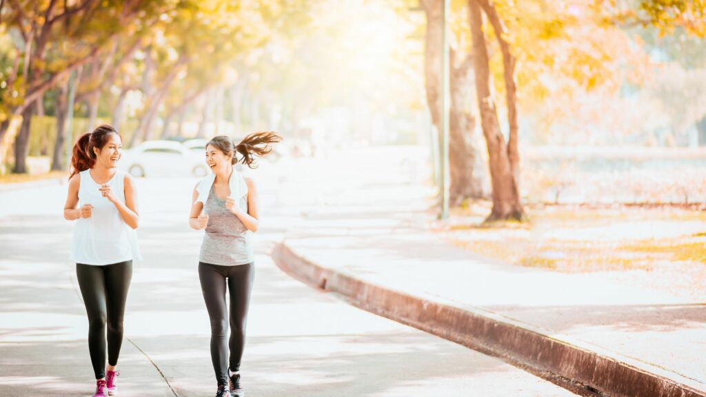 healthy women running